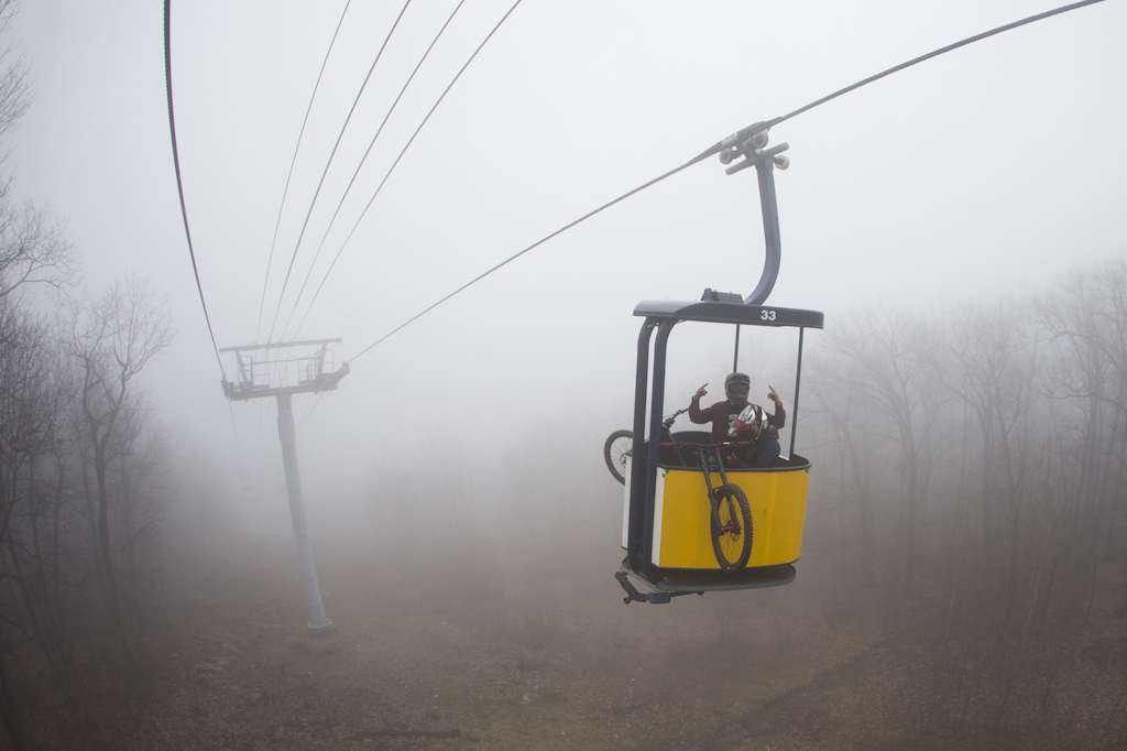 The lack of visibility did not dampen the stoke on Friday for those season passholders who braved the elements