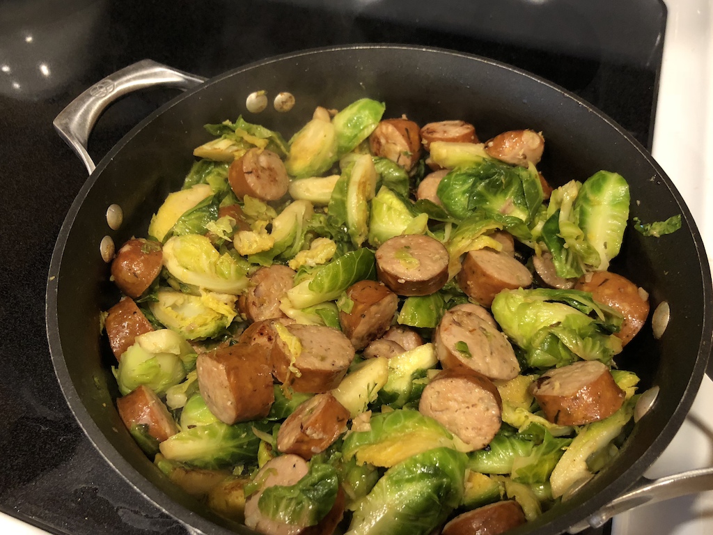 Mmm Brussel Sprouts and Sausage