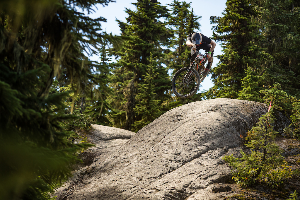 Keegan Wright  in action during practice for the Crankworx Garbanzo Dh. Credit: Fraser Britton