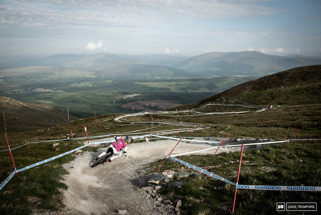 Tahnee Seagrave at the top of the track with a long long way to go.