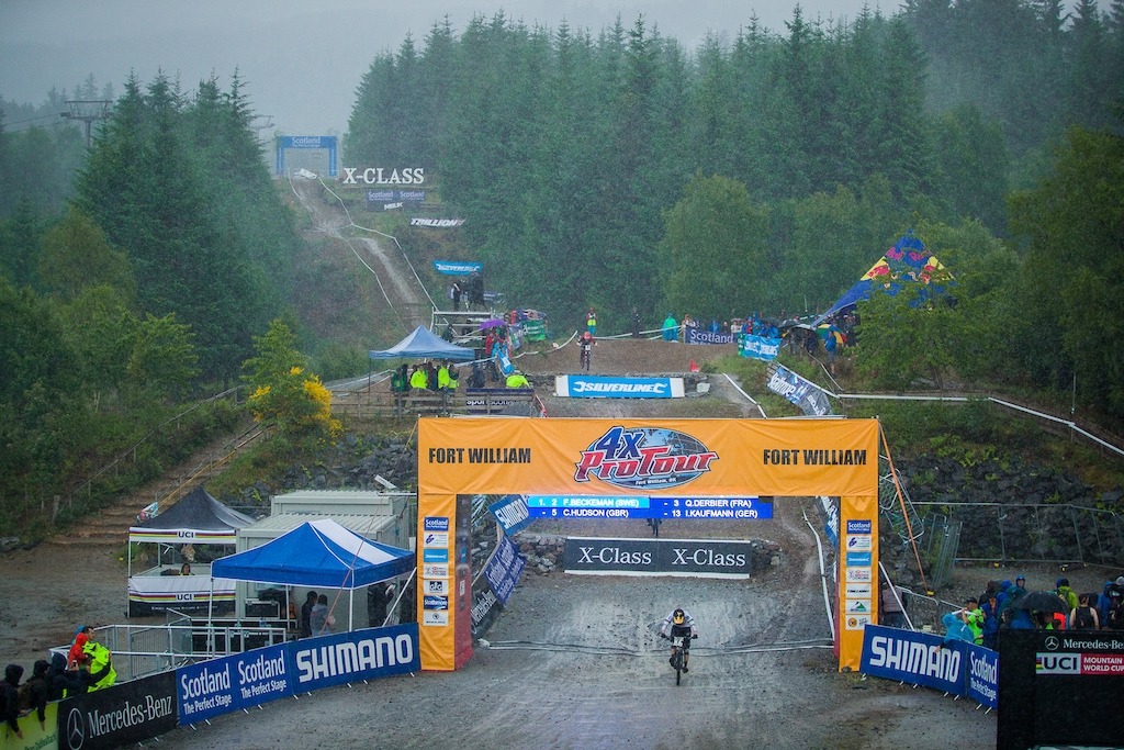 Saturdays practice and racing during round 3 of the 2018 4X Pro Tour at Nevis Range, Fort William, Scotland, United Kingdom on June 02 2018. Photo: Charles A Robertson