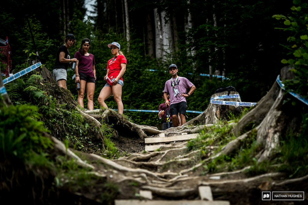 Rachel Atherton and the Pivot crew check the inside line is still the 'go to'.