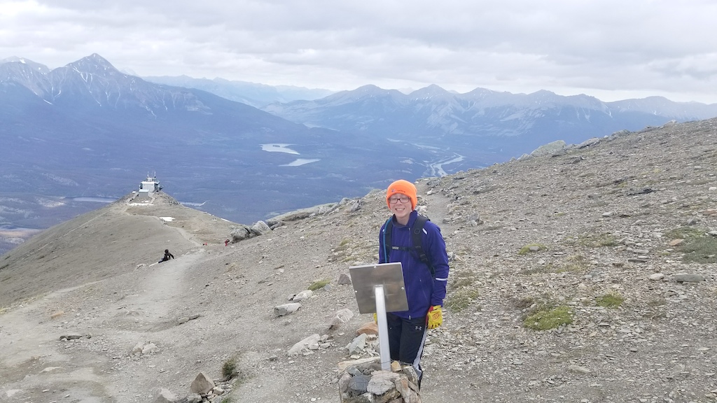 My boy on the climb up to the Whistler's Mountain summit. Was a cold day at just about 0C.
