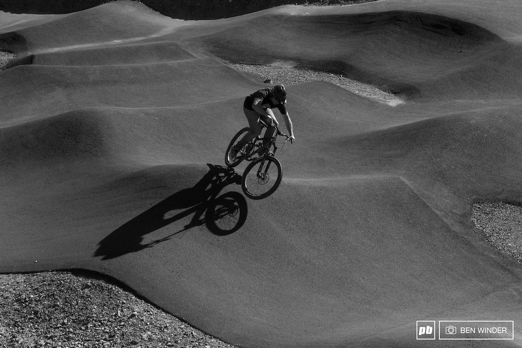 A tarmac pumptrack at the top of the World Cup track is a great place to spend an evening.