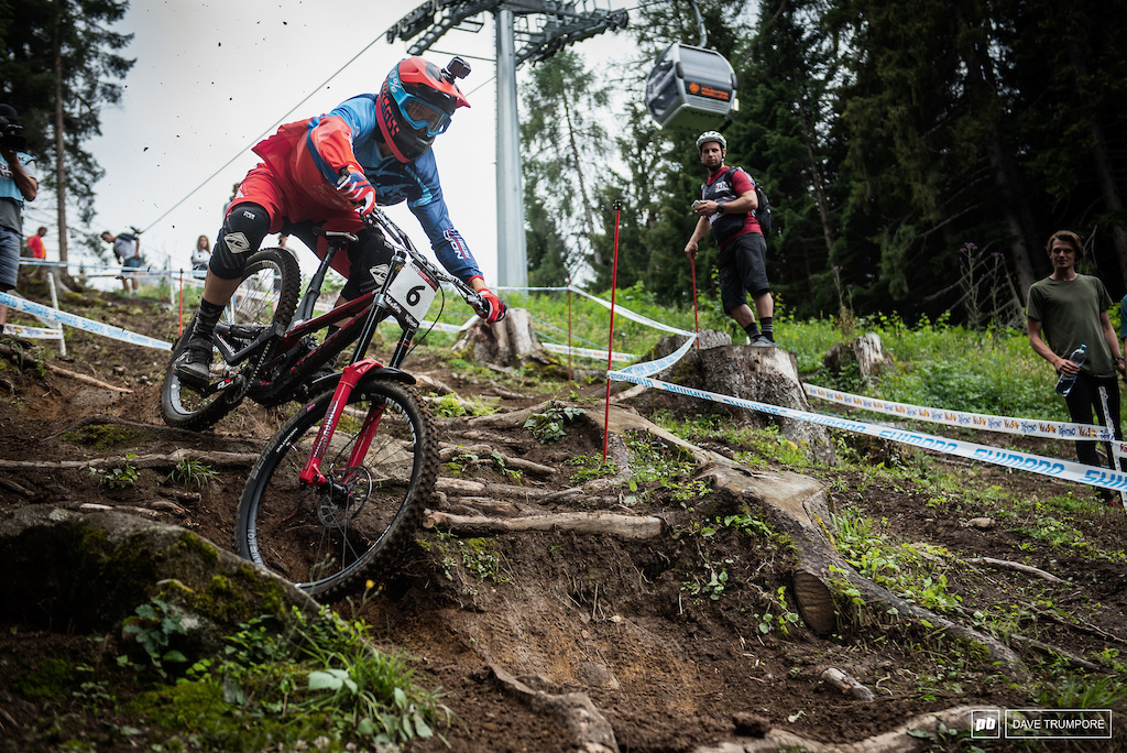 Sam Blenkinsop seems to be adapting well to the even changing conditions an has looked aggressive in the wet while other have been struggling.