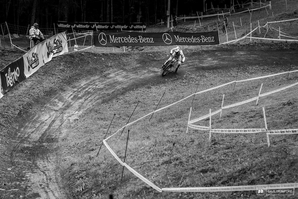 Loic Bruni getting a big drift on around the final corner that even Sam Hill would be proud of.
