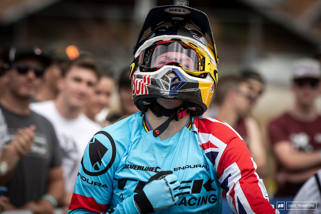 Val di Sole is not for the faint of heart and Rachel Atherton was certainly relieved in the finish line to have made it down with what at the time looked to be a winning run.