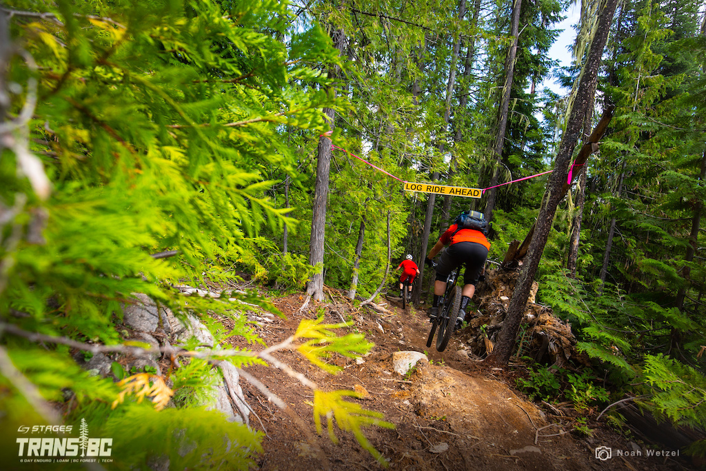 Rider races stage 3 on day 3 of the 2018 Trans BC Enduro in Castlegar BC.