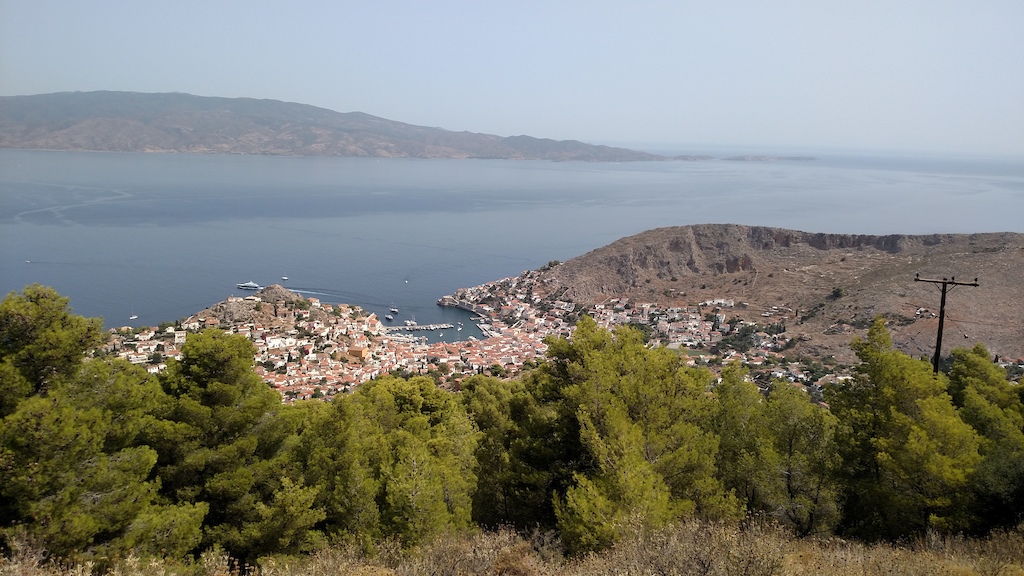 Looking out over port of Hydra