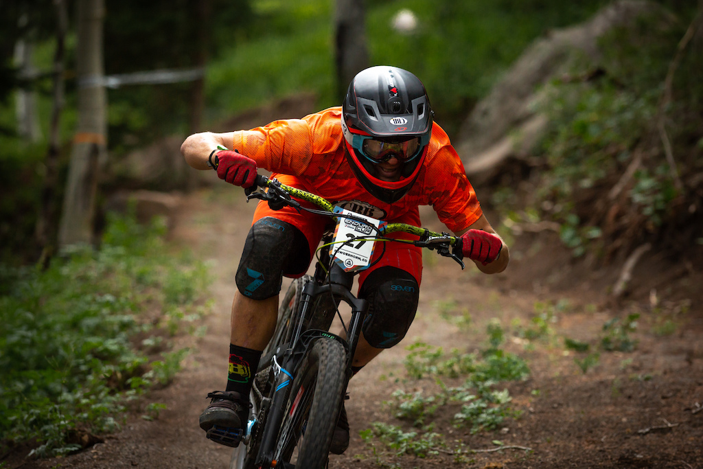 Danimal Soller races stage 1 in the Pro/Open division at Round 3 of the 2018 SCOTT Enduro Cup presented by Vittoria at Powderhorn, CO on July 28, 2018. Photographer: Sean Ryan, courtesy EnduroCupMTB