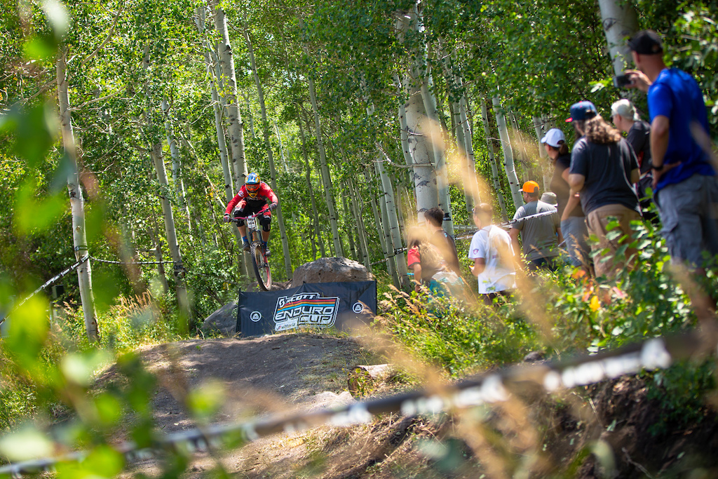 Izak Boardman races stage 3 in the U18 Division at Round 3 of the 2018 Scott Enduro Cup presented by Vittoria at Powderhorn Resort, CO on July 28th 2018. (Photographer: Noah Wetzel, Courtesy, Enduro Cup)