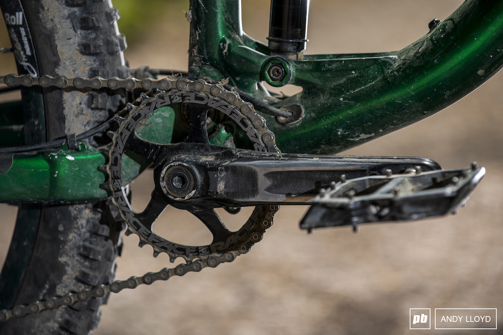 The RaceFace cranks performed perfectly but the anodising finish couldn't withstand foot rub.

PIC © Andy Lloyd
www.andylloyd.photography