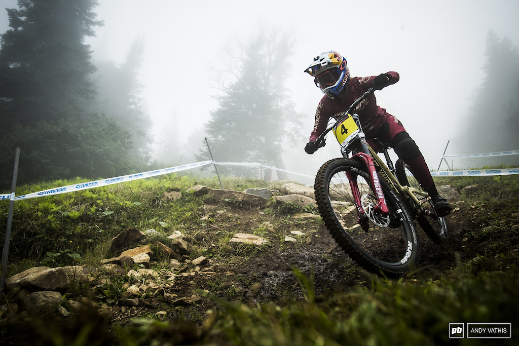 Myriam Nicole peering through the clouds, back on two wheels.