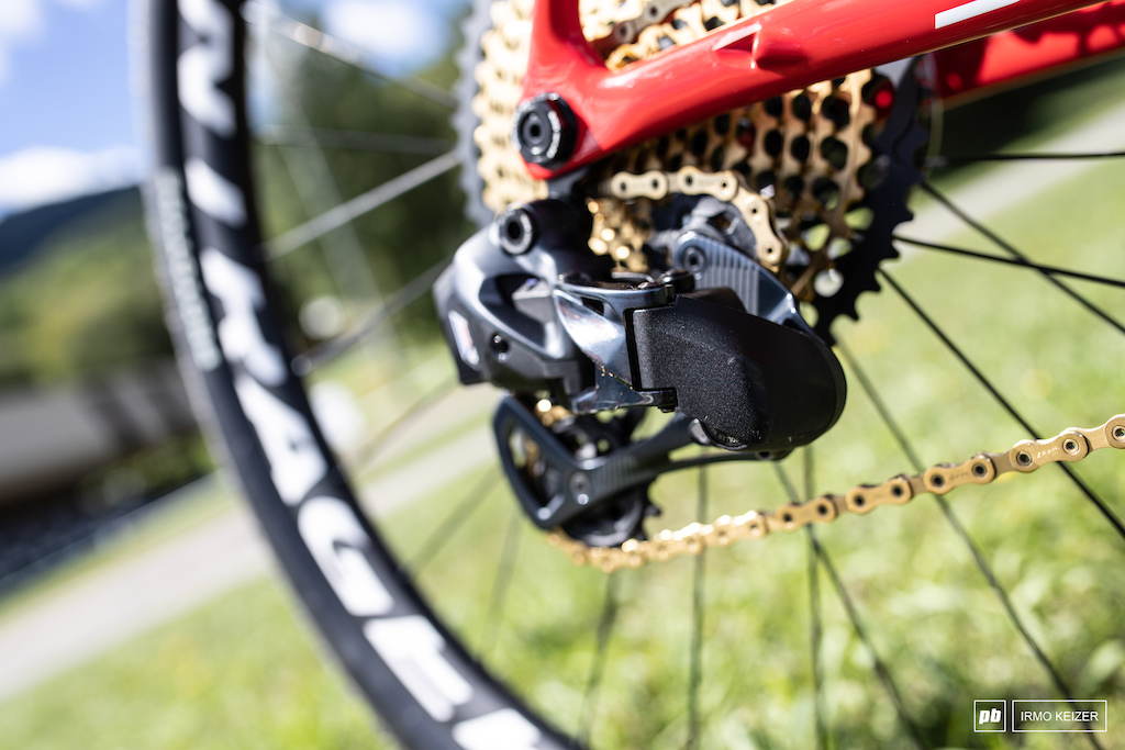 The new electronic Eagle derailleur's protection seems to be pretty heavy duty.