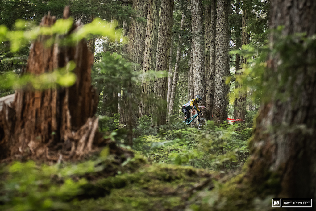 Shawn Neer makes his way through the greenery on Stage 1.