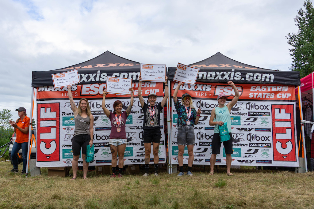 Pro Women from left to right. Alisha Darin 4th - Claire Sick 2nd - Sarah Howerter 1st - Corinne Prevot 3rd - Mel Hershey 5th.