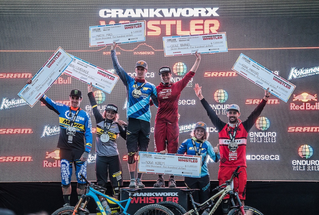 Martin Maes standing tall on the podium with GT Factory Racing teammate Noga Korem. Photo : Fraser Britton