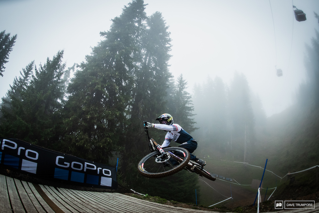 Dany Hart flattening things out in the fog.
