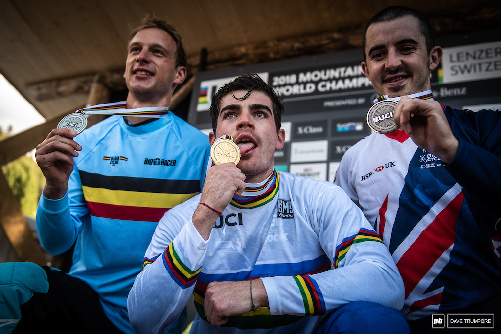 Loic Bruni, Martin Maes, and Danny Hart take all the medals in Lenzerheide.