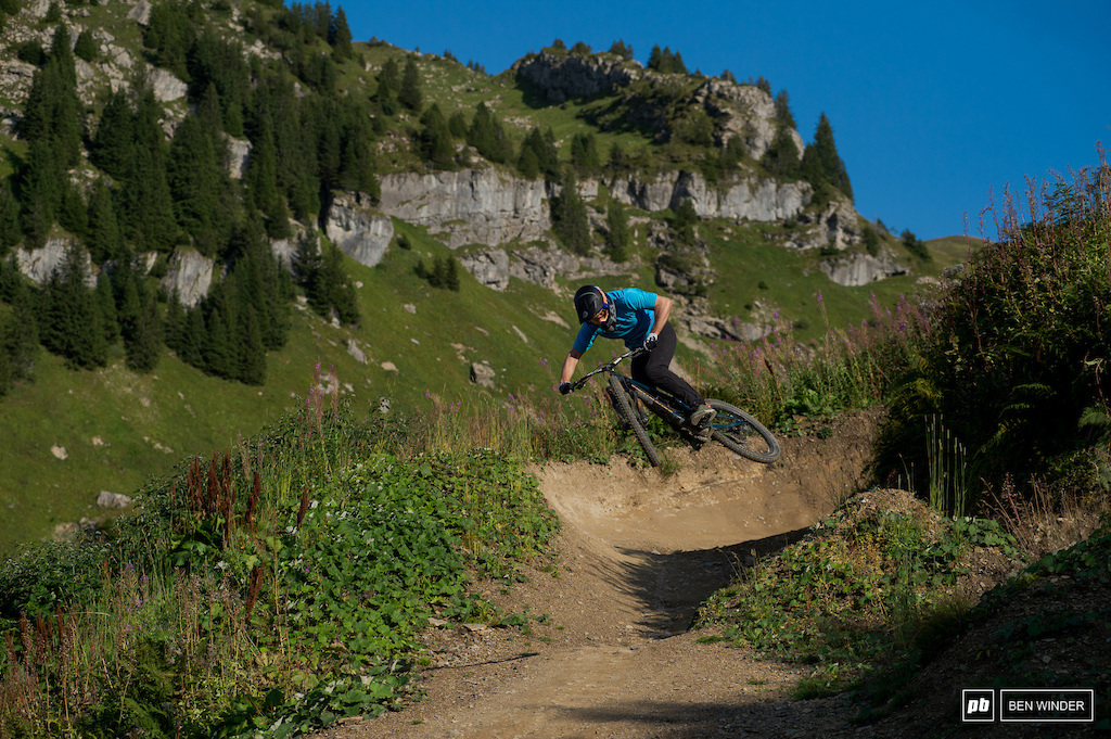 James proving you don't need a Downhill bike to have fun in Chatel.