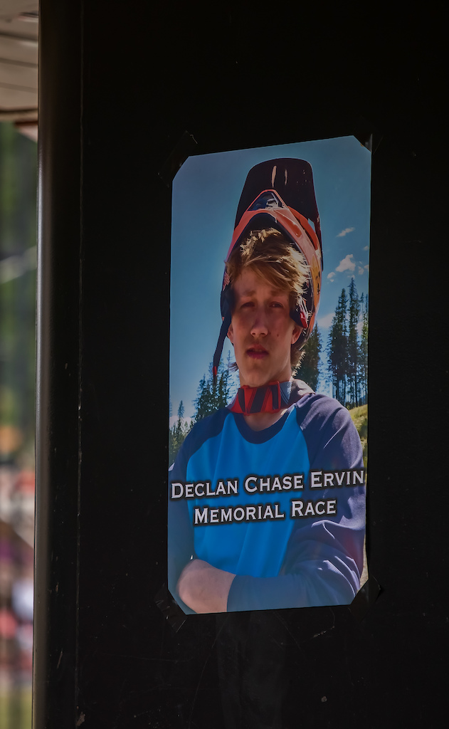 Posted among the resort were posters honoring Declan Ervin as the race weekend was dedicated to him.