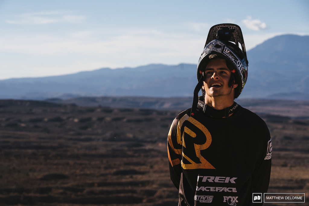 Reed Boggs is stoked to get riding after a long week of digging.