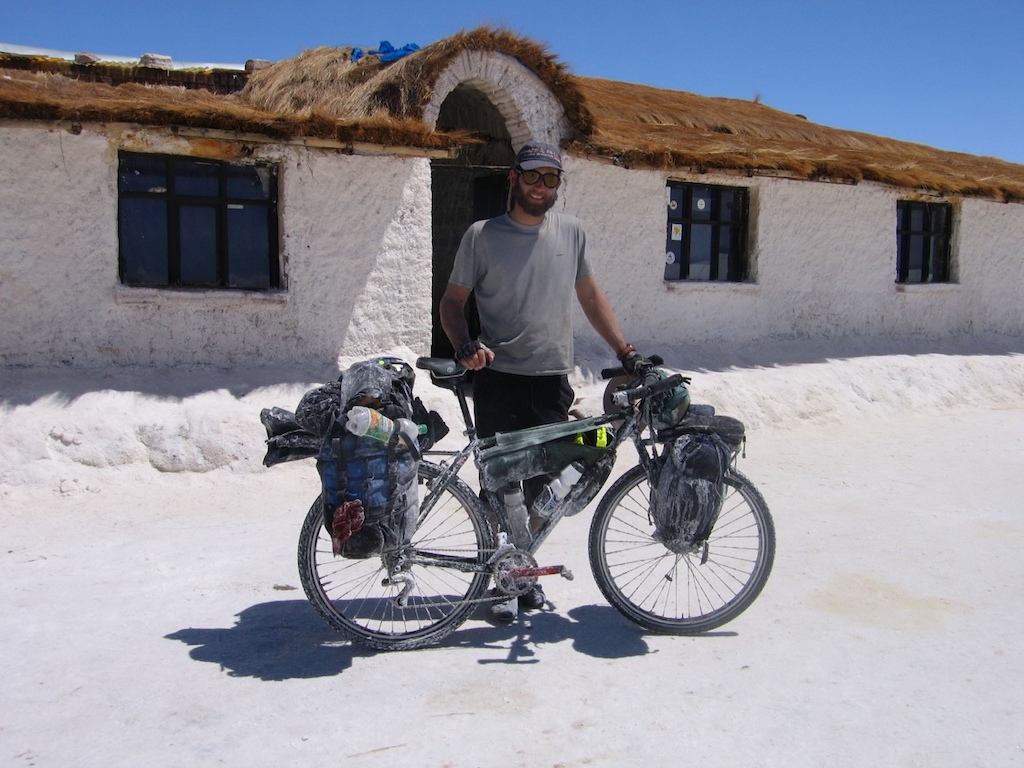 Eric with one of his early set ups in Salar Du Uyuni, Bolivia.
