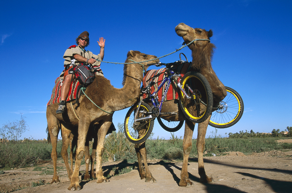 Dik Cox on a camel in Morocco. 
John Gibson Photo