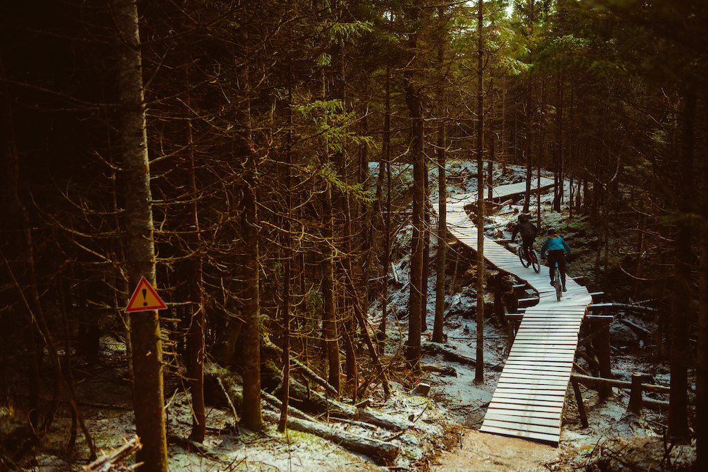 First tracks on a wooden bridge can be intimidating 
