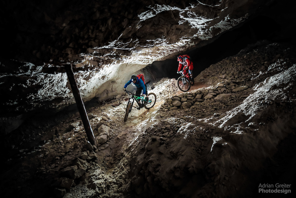 probably one of the craziest bike tracks worldwide: the Black Hole Enduro Trail in a former zinc mine near Jamnica