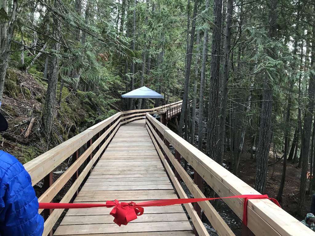 Ribbon cutting ceremony of the new bridge and AMTB trail at Mt Abriel