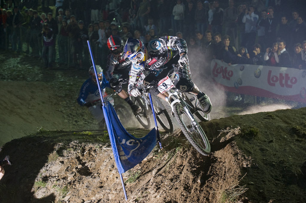 Gee Atherton on the 4X track at Houffalize, Belgium, 2009