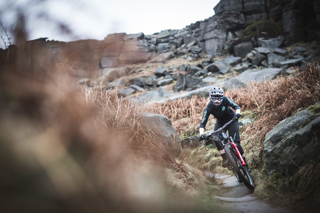 Cornering through the gritstone.