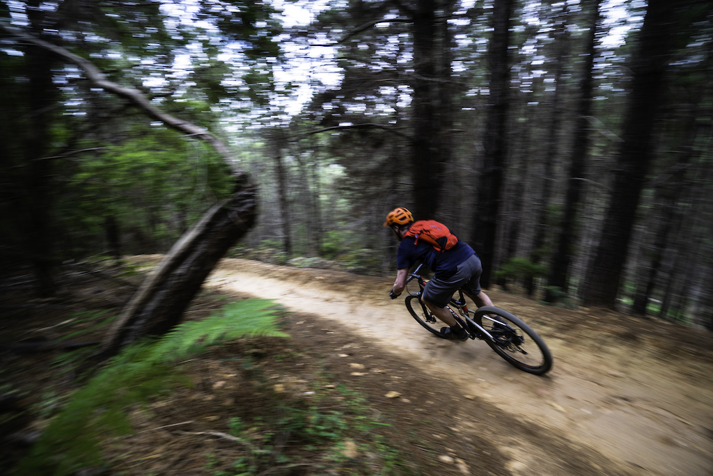 Even the likes of this old guy can get some speed up on Bright s berms.