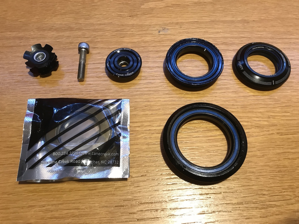 Cane Creek 40 headset - ZS44/28.6 short cover Top & ZS56/30 Bottom, Black - brand new crown race and bottom bearing