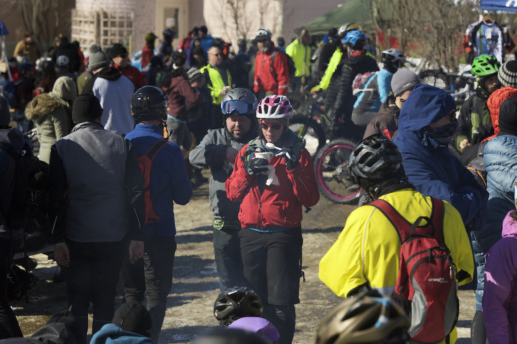 Fat bike riders at the 2015 WinterBike Festival at the Kingdom Trails, East Burke, Vermont on Saturday February 28, 2015
photo by Bear Cieri