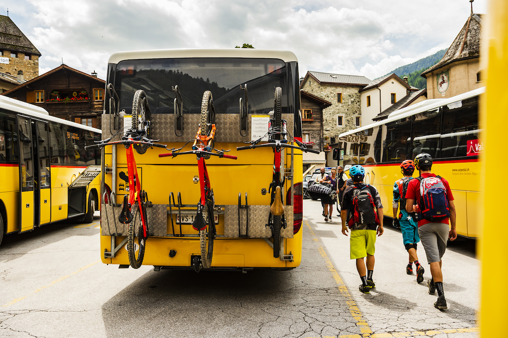 Chris Winter Stephen Matthews and Ludo May on a bus station in Val D Anniviers Switzerland. Photo Mattias Fredriksson.