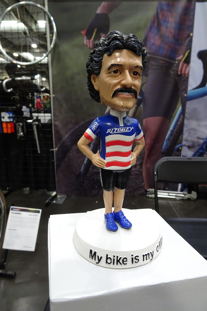 NAHBS 2019 Tom Ritchey's bobble head was on hand for the debut of his hand made filet-brazed road bikes.