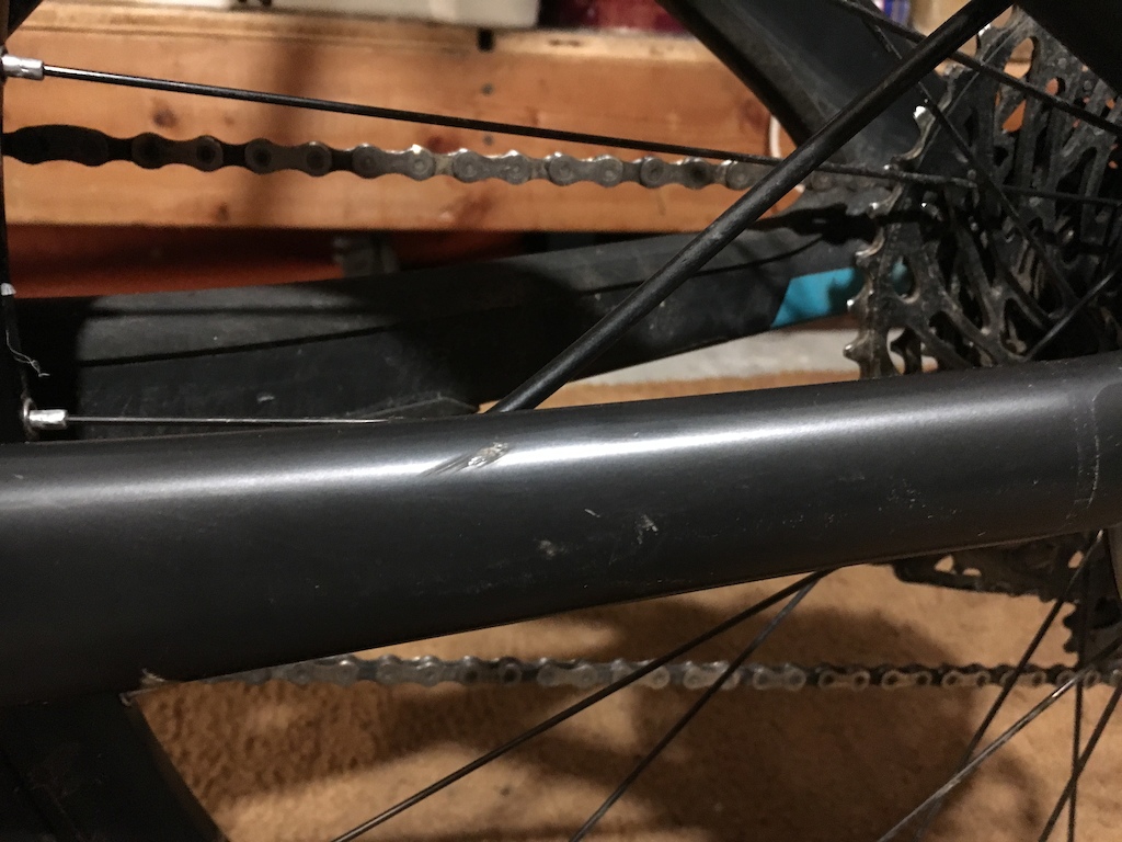 scratch on chainstay vinyl- non driveside