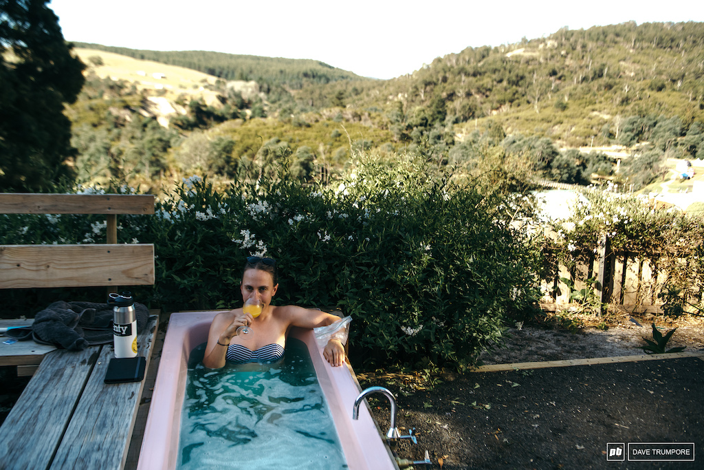 ALN's recovery strategy was on point with a warm soak in the outdoor bath tub and some ice on her wrist.