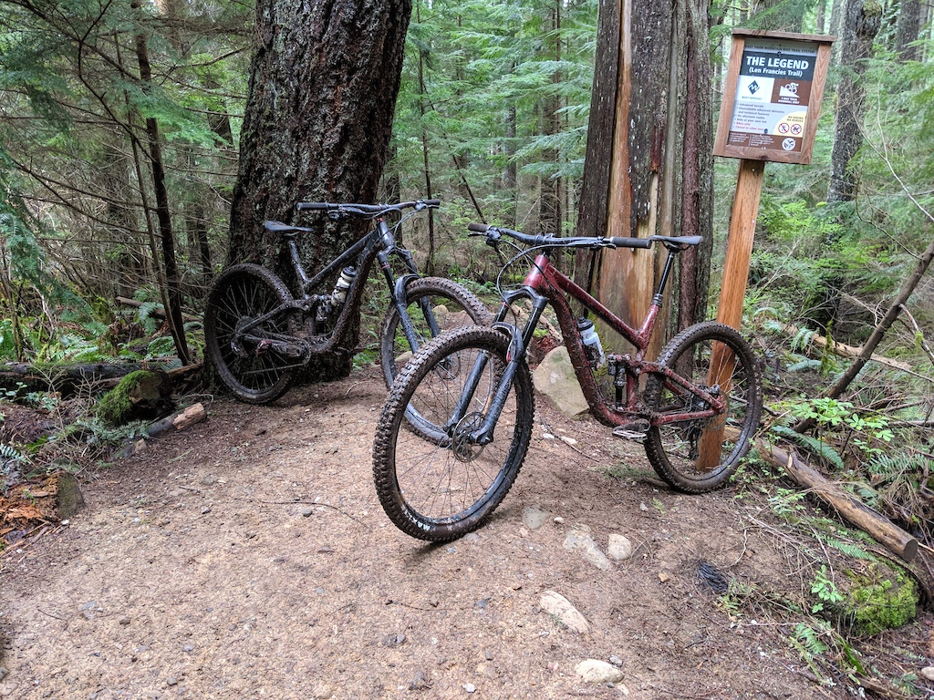 Here is my brother and I's sexy ass mountain cycles. Mine is the red one in front, but if im being honest, Aidan's looks better, I mean look at that gun mettle grey frame covered in mud, mmmhmmmm so good.