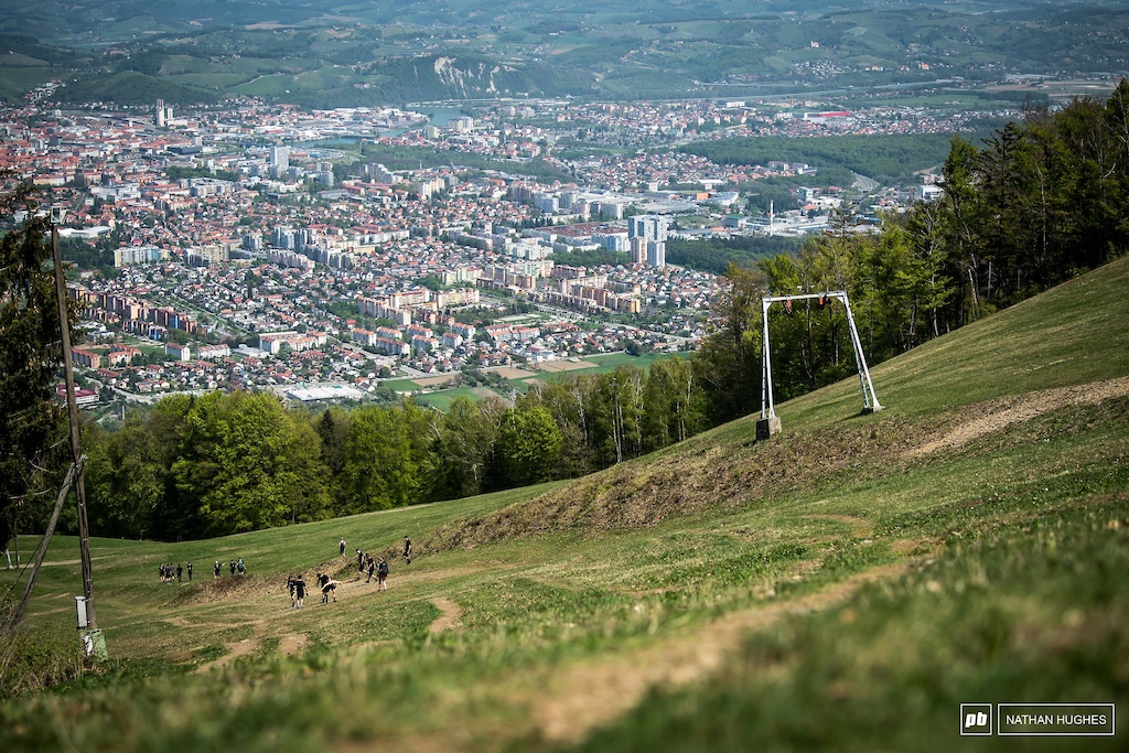 High up on the ski slopes above the big city of Maribor.