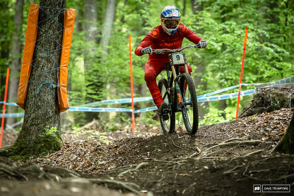 Despite a crash on on of the open turns near the top, Gee Atherton was able to make it down in 33rd.