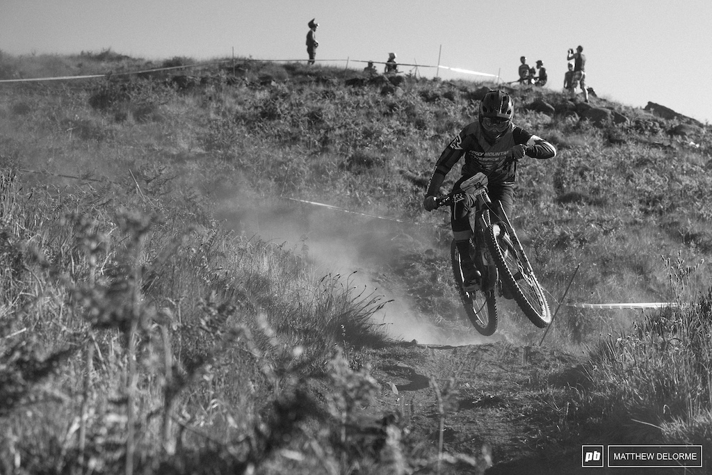 Remi Gauvin keeping it low and fast on stage four.