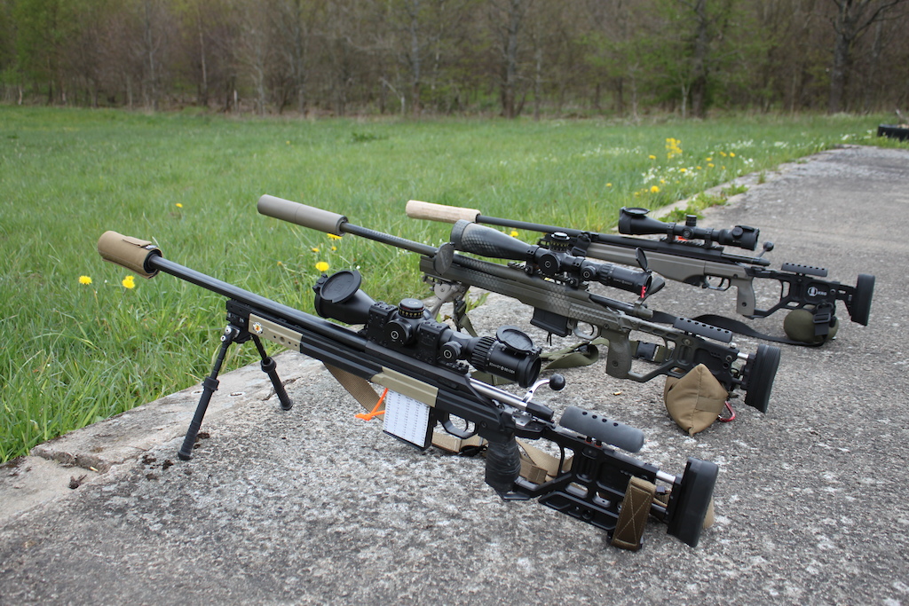 Lots of good stuff on the firing line. KRG chassis or chassie components, Schmidt & Bender, Tikka, Sako and Remington.