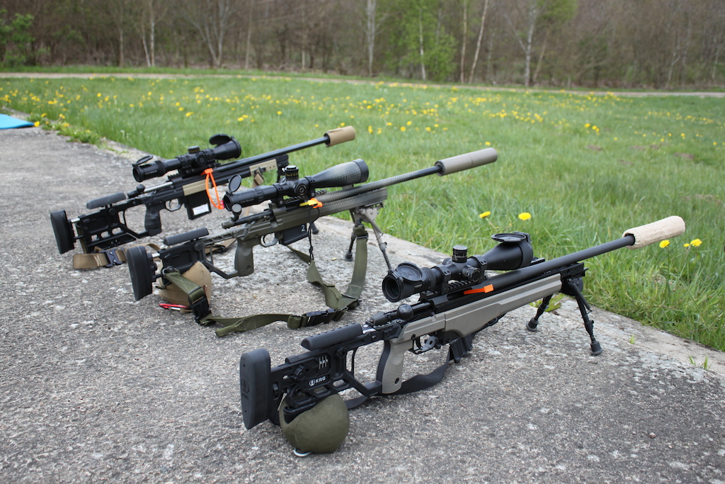 Lots of good stuff on the firing line. KRG chassis or chassie components, Schmidt & Bender, Tikka, Sako and Remington.