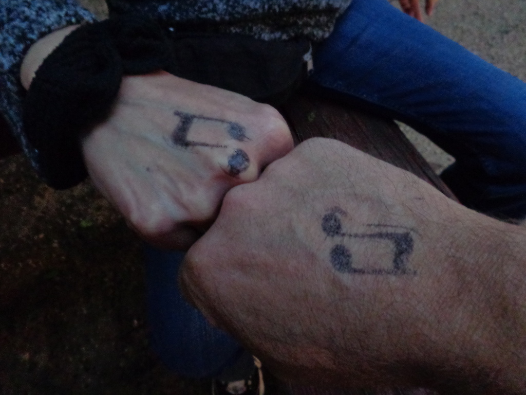 Our stamped hands to get into the show