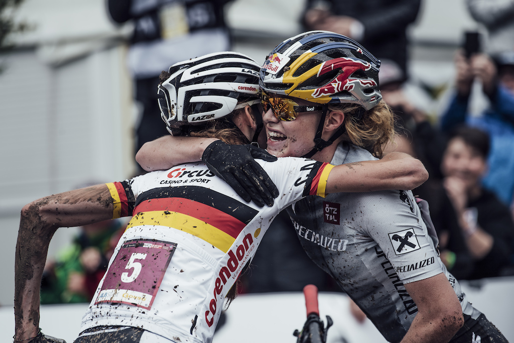 Laura Stigger is seen at UCI XCO World Cup in Albstadt, Germany on May 19, 2019 // Bartek Wolinski/Red Bull Content Pool // AP-1ZCT74VWH1W11 // Usage for editorial use only // Please go to www.redbullcontentpool.com for further information. //