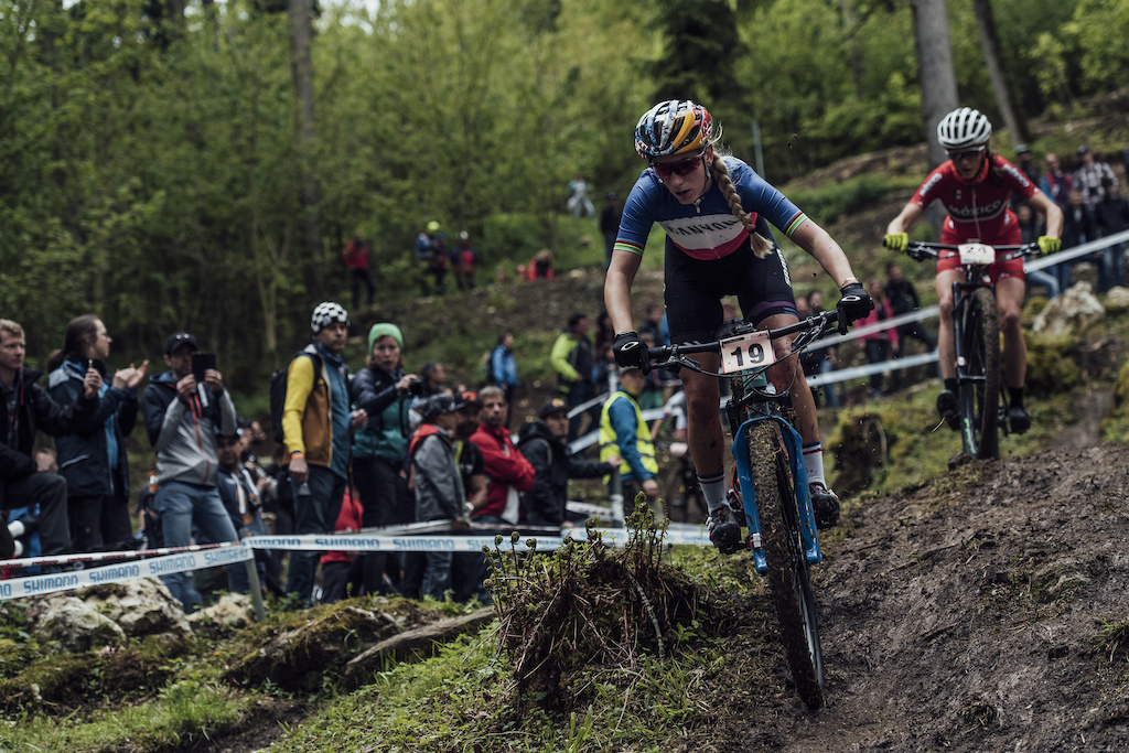 Pauline Ferrand Prevot performs at UCI XCO World Cup in Albstadt, Germany on May 19, 2019 // Bartek Wolinski/Red Bull Content Pool // AP-1ZCT7F56N1W11 // Usage for editorial use only // Please go to www.redbullcontentpool.com for further information. //