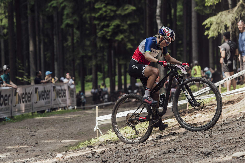 Pauline Ferrand-Prevot performs at UCI XCO World Cup in Nove Mesto, Czech Republic on May 27th, 2018 // Bartek Wolinski/Red Bull Content Pool // AP-1VSVZ1ST12111 // Usage for editorial use only // Please go to www.redbullcontentpool.com for further information. //